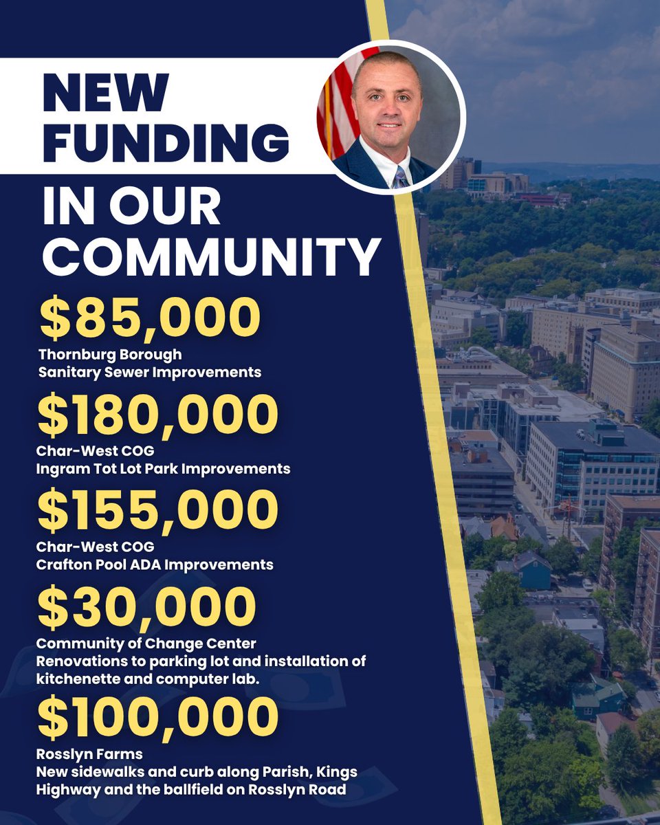 We have $550K in state dollars coming back to the district for local projects. You can read more info here:
pahouse.com/Deasy/InTheNew…
