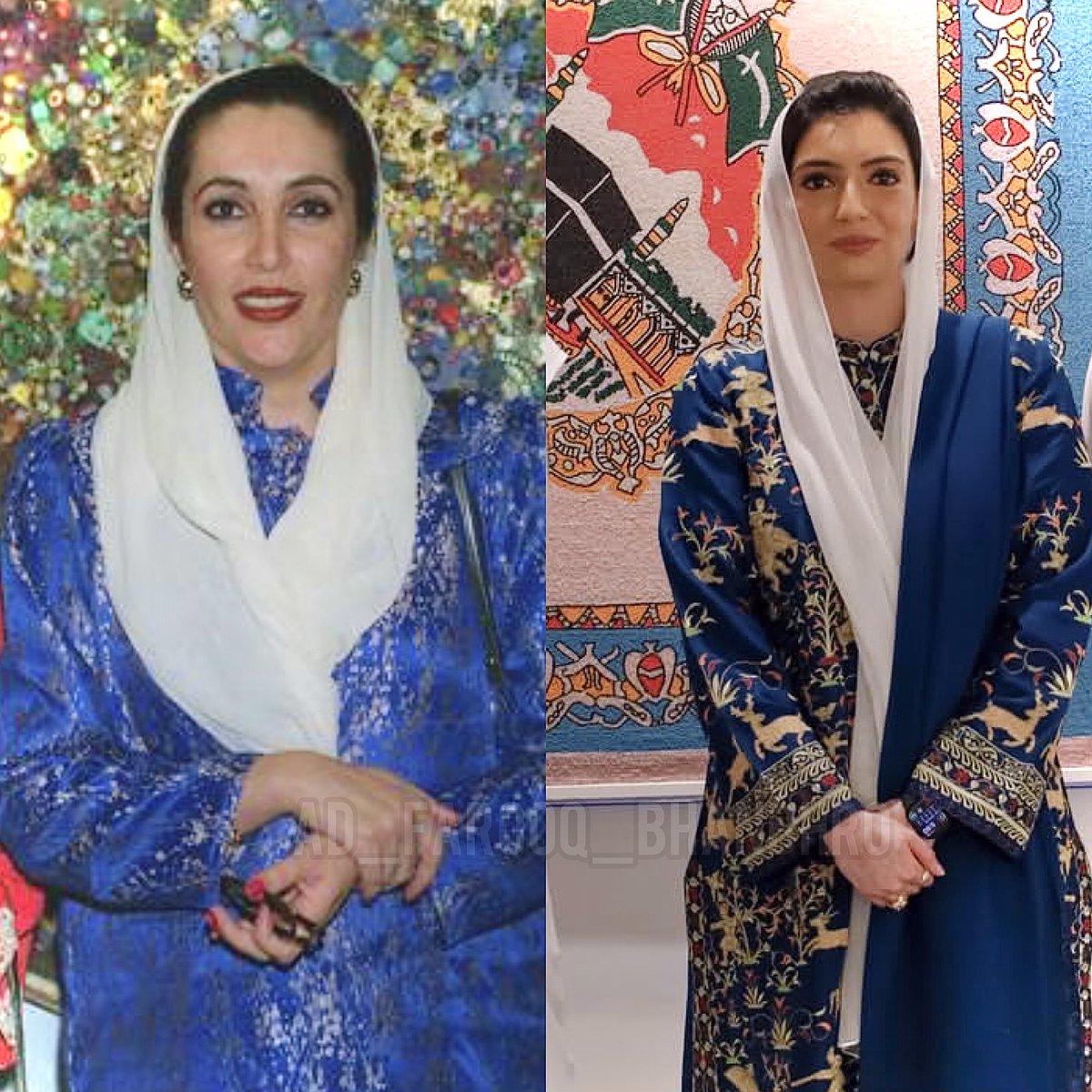 ADfarooqBhh's tweet image. Our Iconic Mohtarma Benazir Bhutto In Face Of BB @AseefaBZ 💙💙