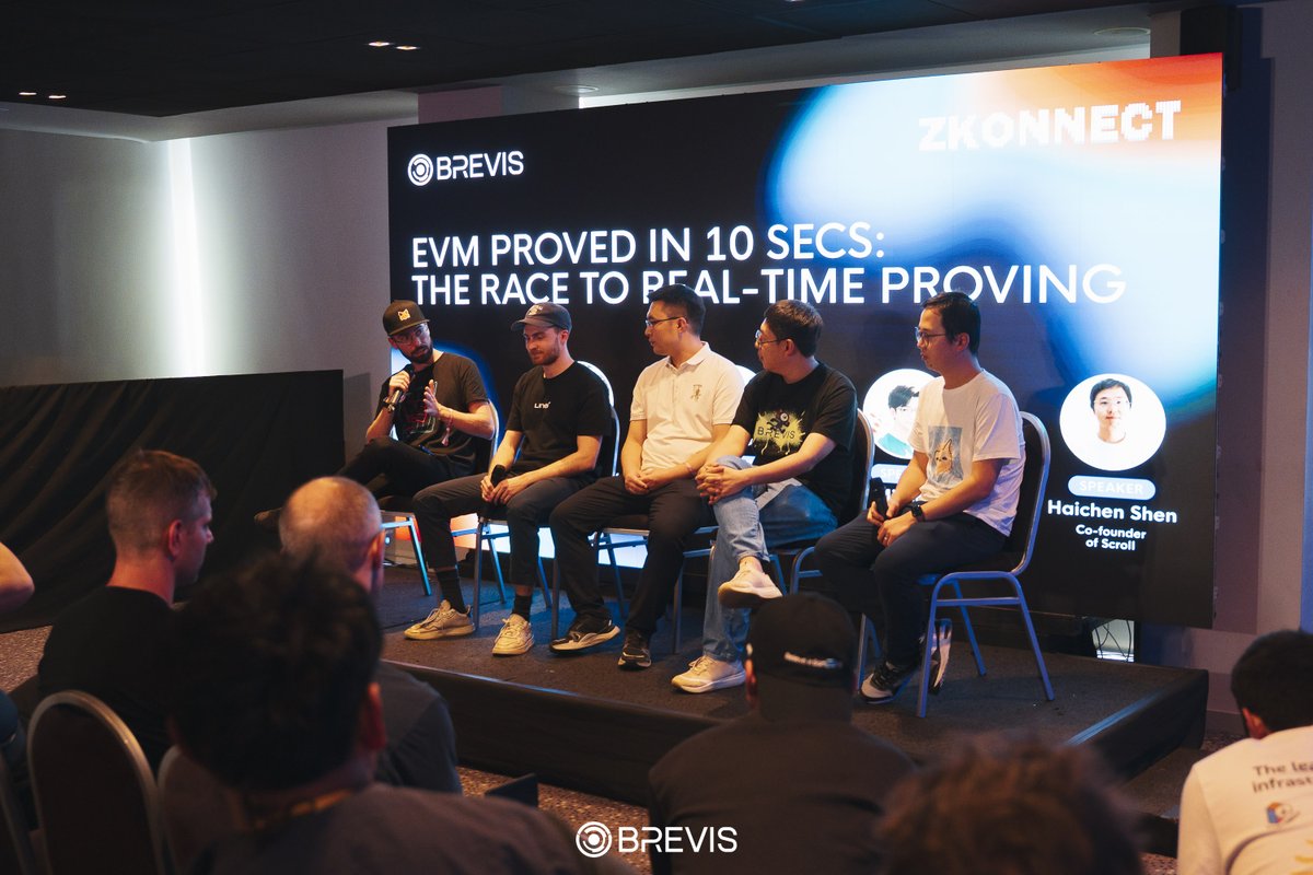 brevis_zk's tweet image. EVM Proved in 10 Secs — The Race to Real-Time Proving

One of the most electric discussions of the day.

The shared thesis: sub-10s proofs aren’t just faster—they unlock a new design space for rollups, wallets, and verifiable computation.

⚡Key takeaways:
🔹Real-time UX requires…