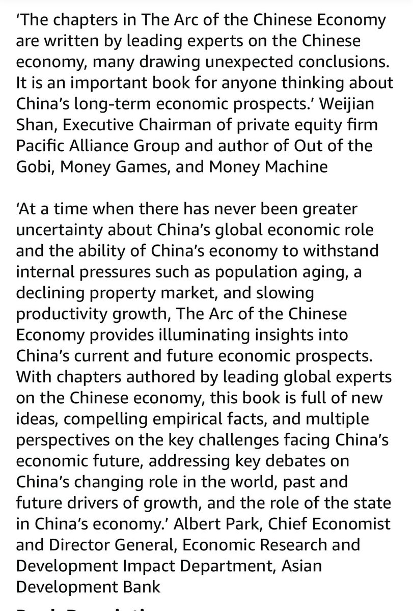 HanmingF's tweet image. The book “The Arc of the Chinese Economy&quot; (co-edited with Marshall Meyer) is now available at: Cambridge University Press (Discount code: TAC25) 

cambridge.org/9781009649360

Also at Amazon: amazon.com/Arc-Chinese-Ec… for immediate shipping.
