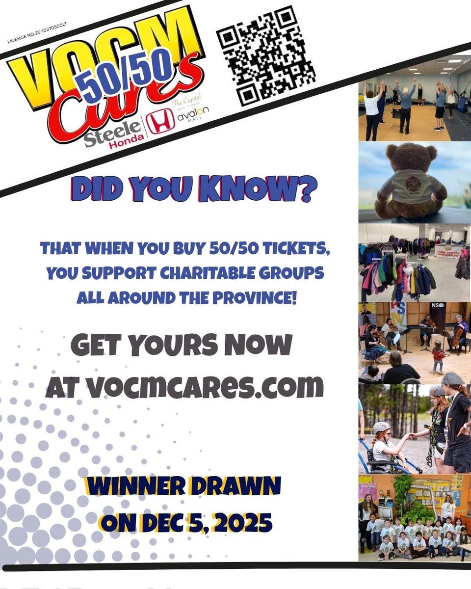 VOCMCares's tweet image. By purchasing your 50/50 tickets, you are supporting your community!  Get yours now at vocmcares.com/fundraising/50…  @590VOCM #supportyourcommunity #5050 #newfoundlandtradition