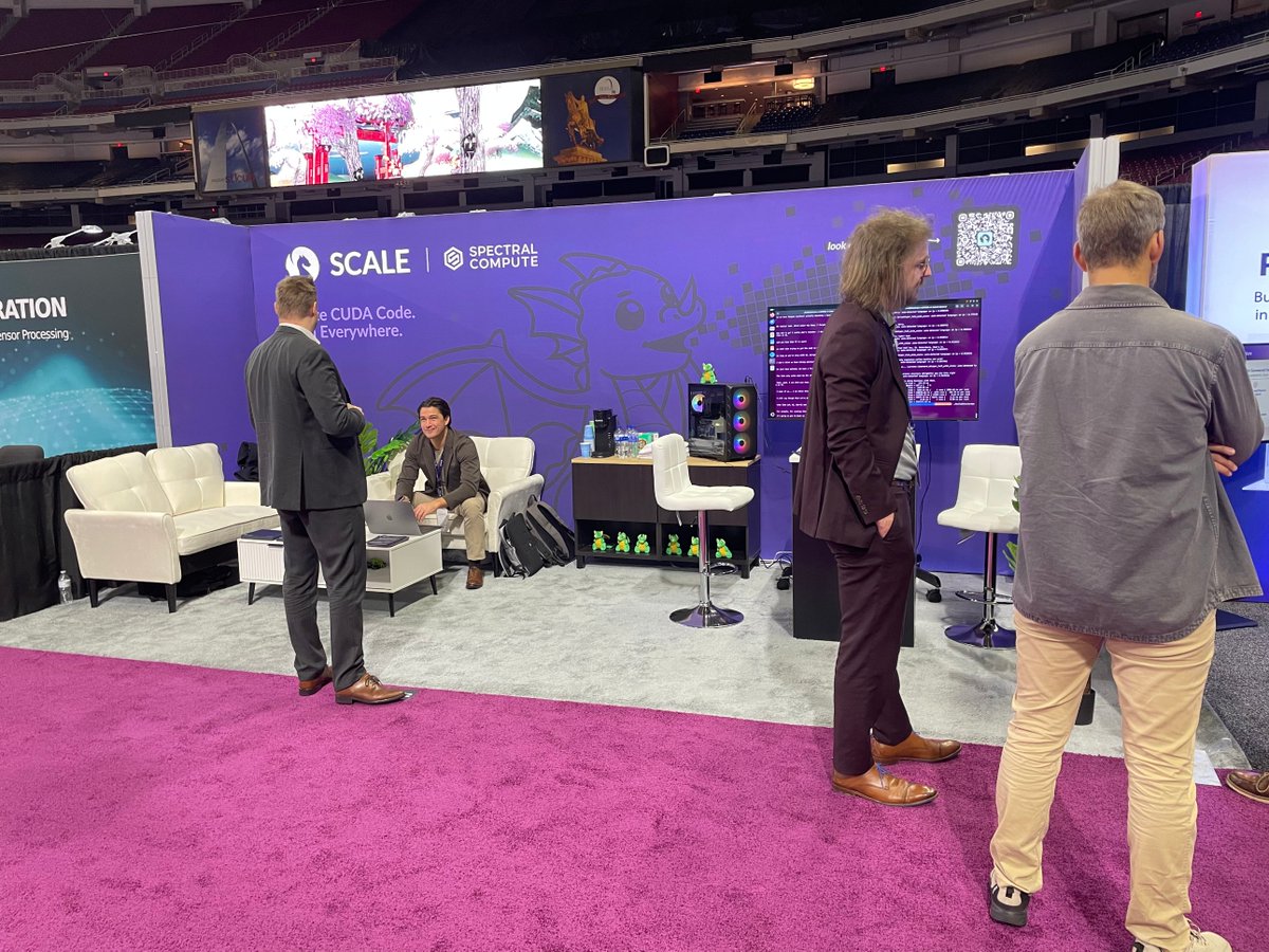 SpectralCom's tweet image. Most people come to Booth #6552 for a free Scaley plushie.

Some come to see the same, untouched CUDA code running on both AMD and NVIDIA GPUs.

We don&apos;t judge your priorities. Just come say hi.

#SC25 #HPC #HardwareFreedom #CUDA #AMD #NVIDIA @Supercomputing