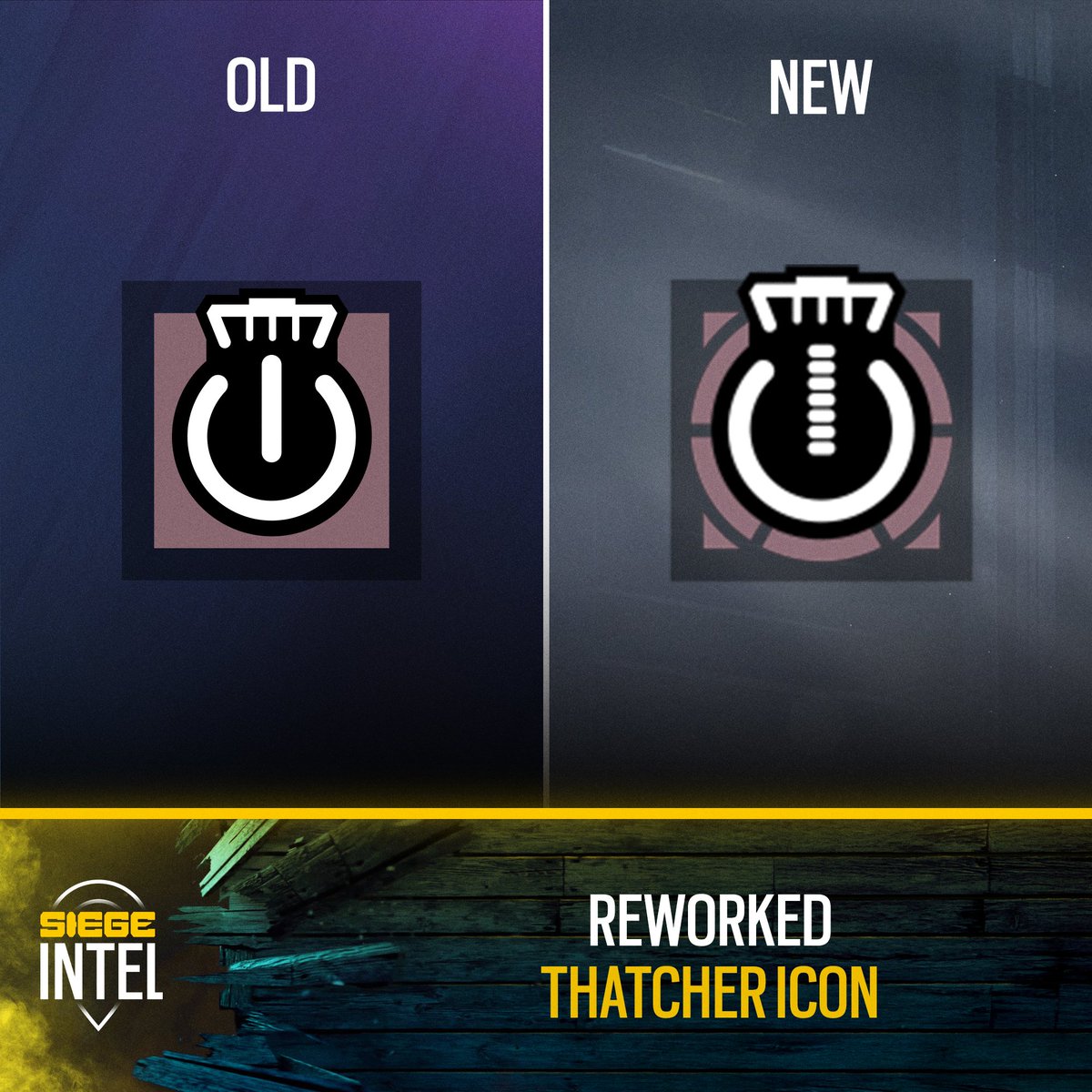 SiegeINTEL's tweet image. Here is a COMPARISON between Thatcher&apos;s OLD and NEW icon from the rework ✅ 

Which one is your favorite? 🤔