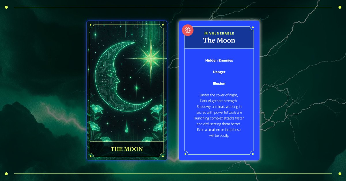 DeepInstinctSec's tweet image. A new #CyberTarot card has been pulled…The Moon🌙

#DarkAI gathers strength in the shadows of night. While cybercriminals thrive in deception, the DSX Brain cuts through the darkness with preemptive defense.

Trust the only security built on deep learning.deepinstinct.com/dsx