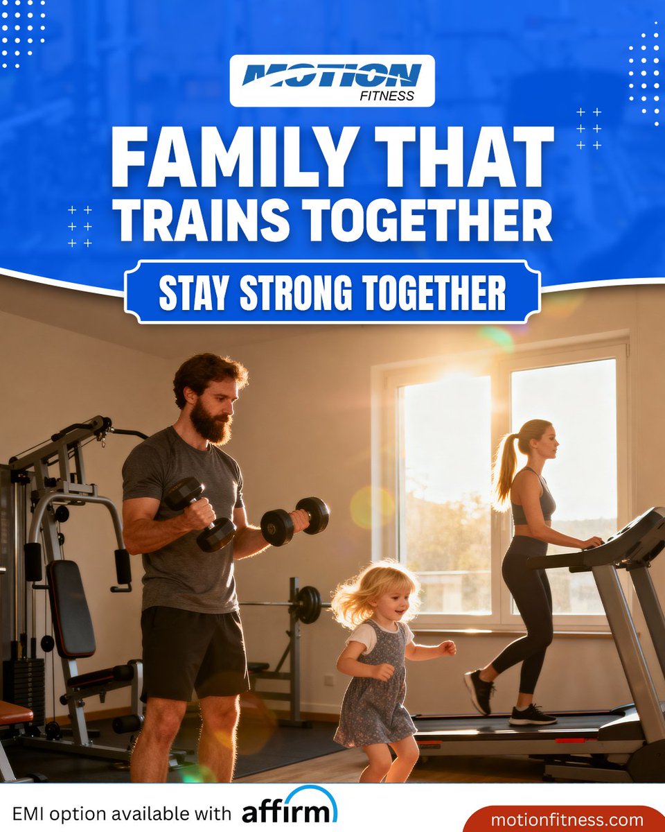 MotionFitness's tweet photo. Family that trains together, stays strong together! 💪❤️

Build healthy habits, support each other, and crush your fitness goals as a team.

Order now👉: https://t.co/tSoisxcx1l

Subject to eligibility. See Lending Terms at https://t.co/tmatzpRITF

#FamilyFitness #TrainTogether https://t.co/sxujJ1WkYf