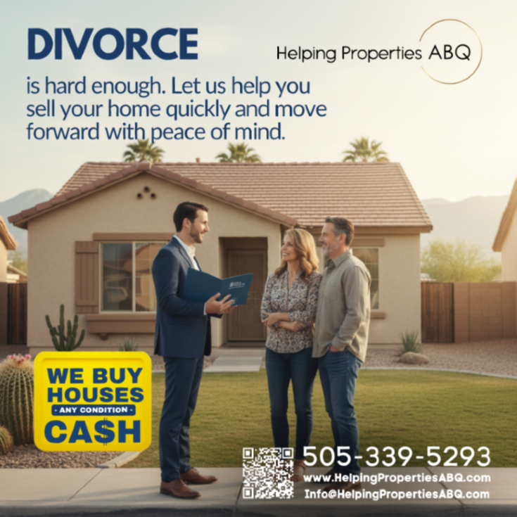 PiruGroup's tweet photo. Divorce is hard enough. Let us help you sell your home quickly and move forward with peace of mind. #WeBuyHouses 💙🏠

Call us!
📞 505.339.5293
✉️ Info@HelpingPropertiesABQ.com
 🌐 https://t.co/W6CMhzcvIH https://t.co/Y8HUyOHcj6