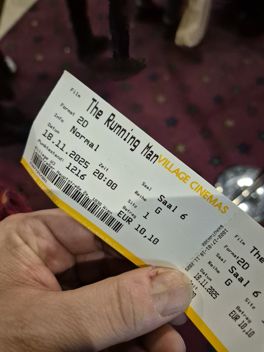 plapperblog's tweet image. Film Nummer 2
Nach der schweren Kost im film Nummer 1 gibt es jetzt Action und berieseln lassen im Kino Double Header heute 
#plapperschaut 
#therunningman 
#kinotweet