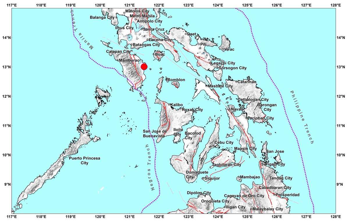 phivolcs_dost's tweet image. #EarthquakePH #EarthquakeOrientalMindoro
Earthquake Information No.1
Date and Time: 19 November 2025 - 02:49 AM
Magnitude = 1.4
Depth = 033 km
Location = 13.00°N, 121.50°E - 004 km N 42° E of Gloria (Oriental Mindoro)

earthquake.phivolcs.dost.gov.ph/2025_Earthquak…