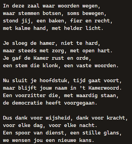 Gedicht voor Martin Bosma