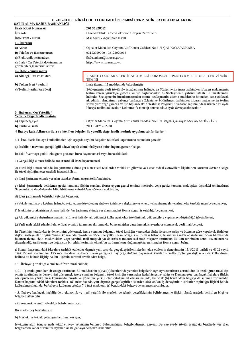 yavuzyilmazd's tweet image. AKP’nin dev soygun planı!

Ulaştırma ve Altyapı Bakanlığının, Türkiye Raylı Sistem Araçları A.Ş. üzerinden, adrese teslim bir ihaleyle, son yılların en büyük vurgunlarından birini yapmak üzere olduğunu tespit ettik.

20.11.2025 tarihinde yapılacak ihalenin adı: Dizel-Elektrikli…