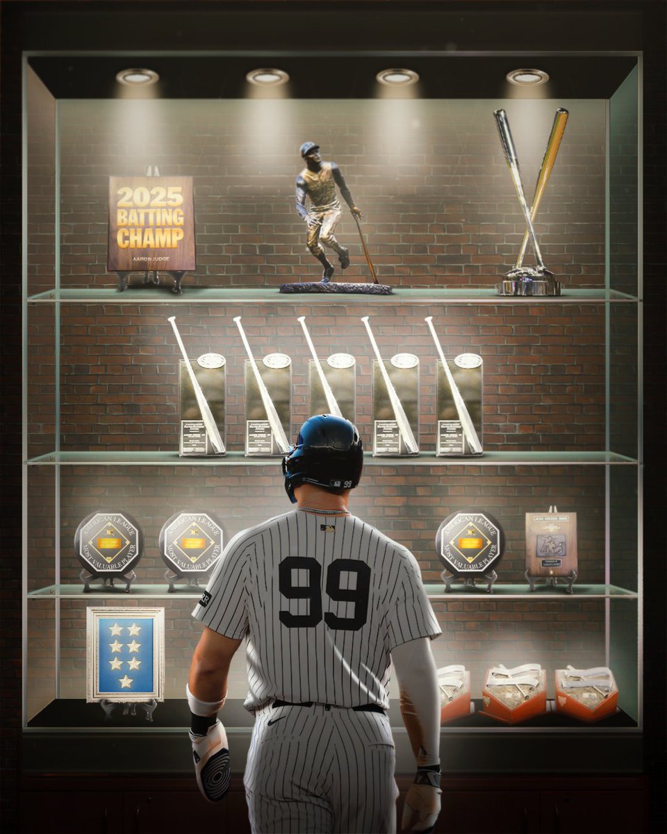 Aaron Judge has some new additions to his stacked trophy case 🤩 