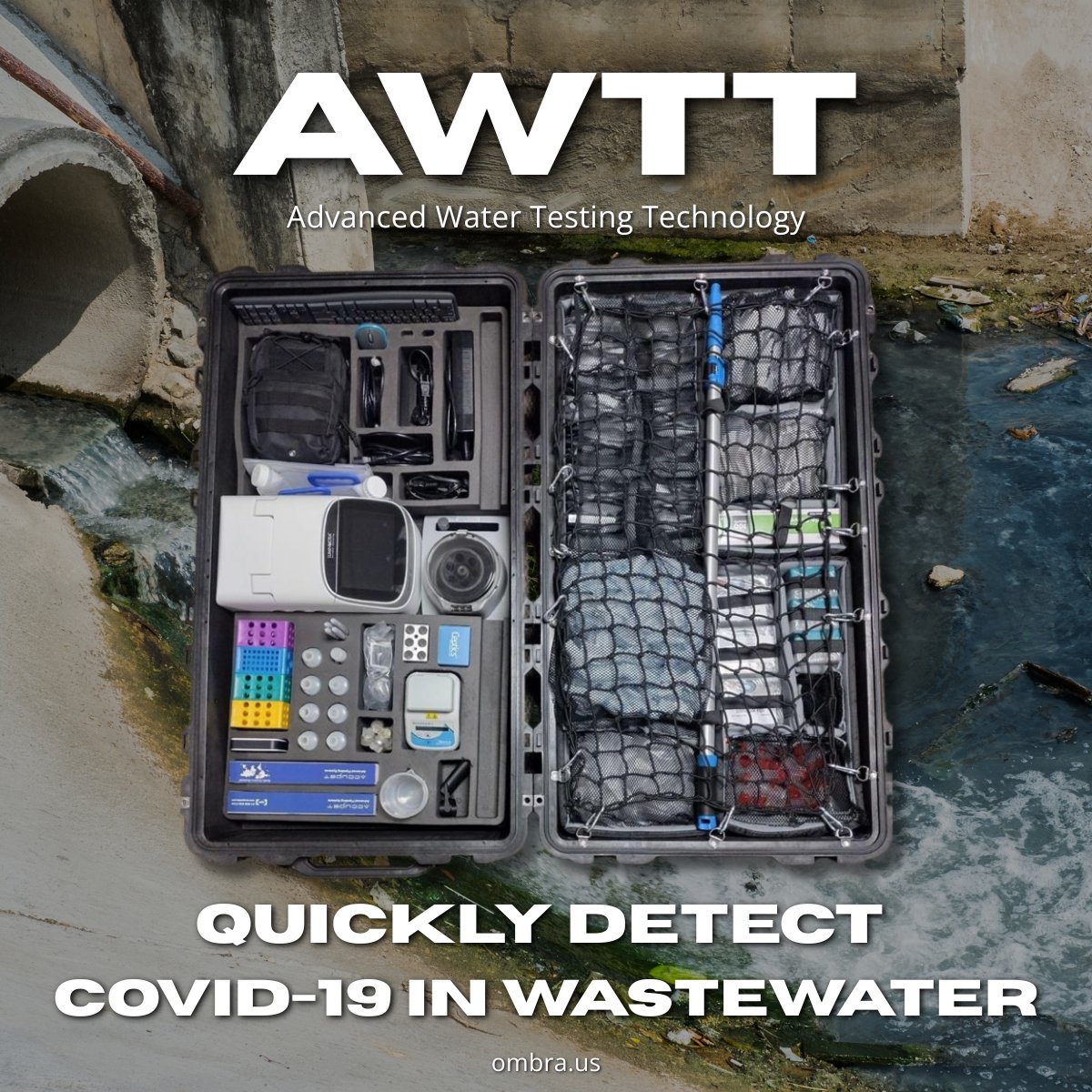 OMBRA_LLC's tweet image. AWTT Detects Rapidly.💧⏰ 

By combining ultrafiltration tech with field sampling, AWTT reduces lab time while delivering accurate insights into COVID-19 &amp;amp; other viruses. 

Interested? Click here to learn more👉 zurl.co/7MoRq 
#AWTT #WaterTesting #DefenseTech #COVID