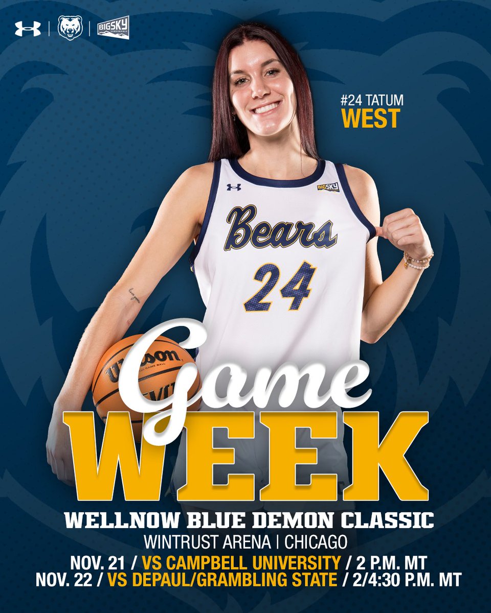 𝐇𝐢𝐭𝐭𝐢𝐧𝐠 𝐭𝐡𝐞 𝐫𝐨𝐚𝐝 𝐭𝐡𝐢𝐬 𝐰𝐞𝐞𝐤 ✈️

🆚 WellNow Blue Demon Classic
📆 November 21-22
🏟️ Wintrust Arena
📍 Chicago

#BearCountry