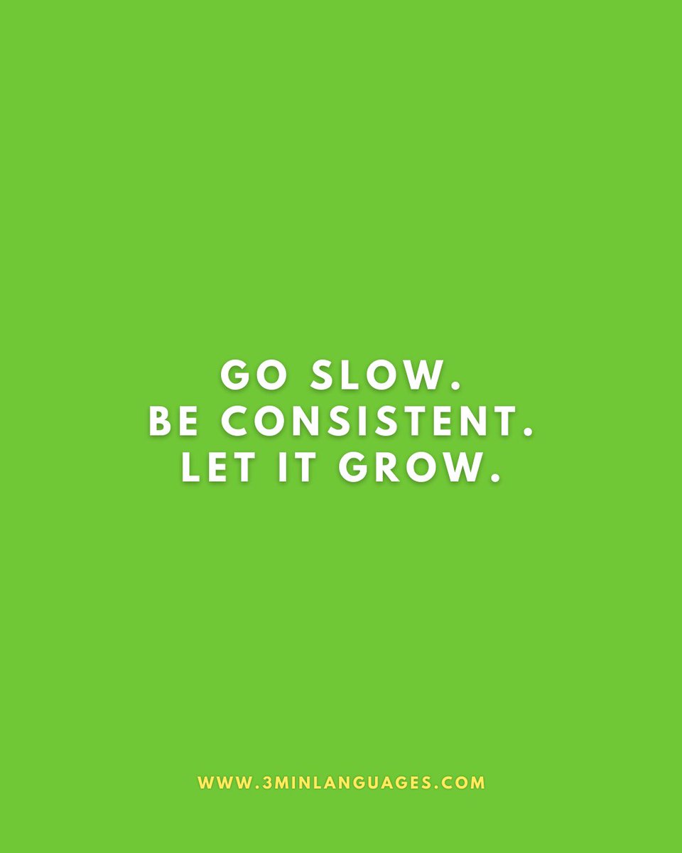 3MLanguages's tweet image. Go slow. Be consistent. Let it grow.
 That’s the rhythm.
 👉 Nurture it daily: 3minlanguages.com

#3MinuteLanguages #StudyIn3 #LanguageLearning #MicroLearning #Consistency #LearnFrench #LearnSpanish #LearnGerman #LearnItalian #LearnPortuguese