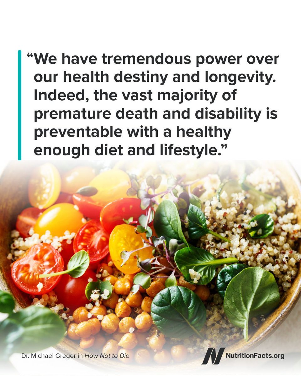 nutrition_facts's tweet image. In How Not to Die, Dr. Greger examines the top 15 causes of death in America—heart disease, various cancers, diabetes, Parkinson&apos;s, high blood pressure, and more—and explains how nutrition and lifestyle habits can free us to live healthier lives. see.nf/3RtYuWK