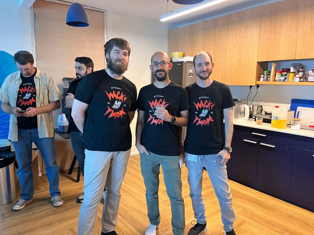 Bitsight's tweet image. Innovation starts with imagination—and our #Bitsighters are bringing it all! 💥 Bitsight’s 2025 Hackathon is a global event, kicking off in Israel with teamwork, creativity, and innovation that inspires. Here’s to building something amazing together! 💚 #LifeatBitsight