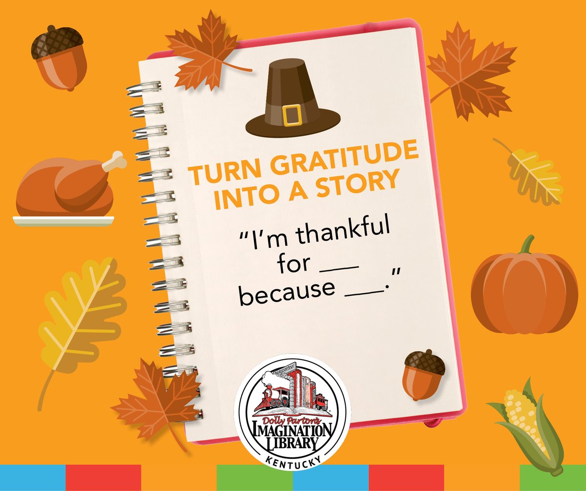 🍂 This season, turn gratitude into a story!

Ask your child: “I’m thankful for ___ because ___.”

Then help them write or draw their story — and share it with us! 💛

#ThankfulHearts #FamilyLiteracyMonth #ImaginationLibrary