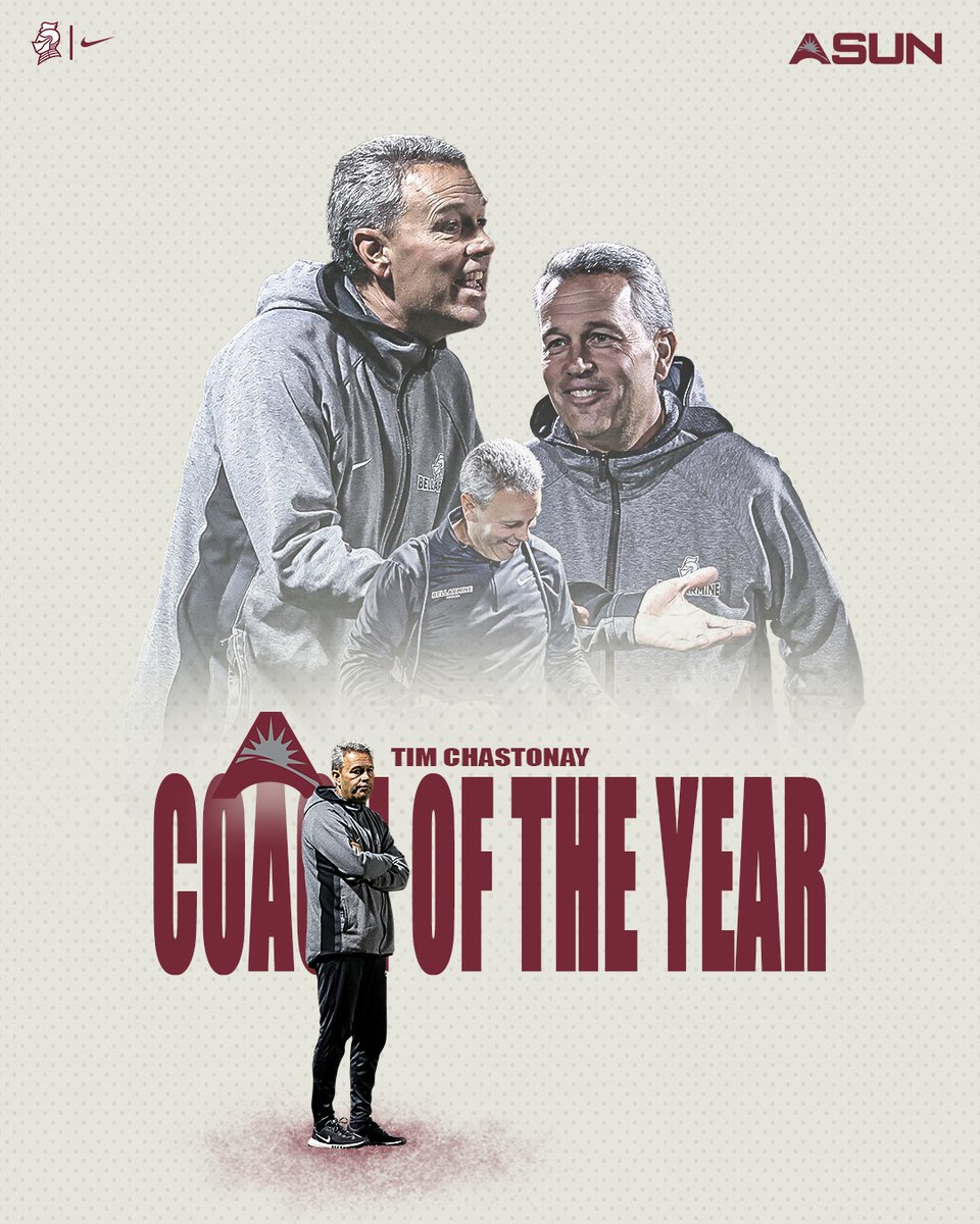 In his final season leading our program, Tim Chastonay was named <a href="/ASUNSports/">Atlantic Sun Conference</a> Coach of the Year for the ✌️ time.

Fitting and deserving tribute 👏👏