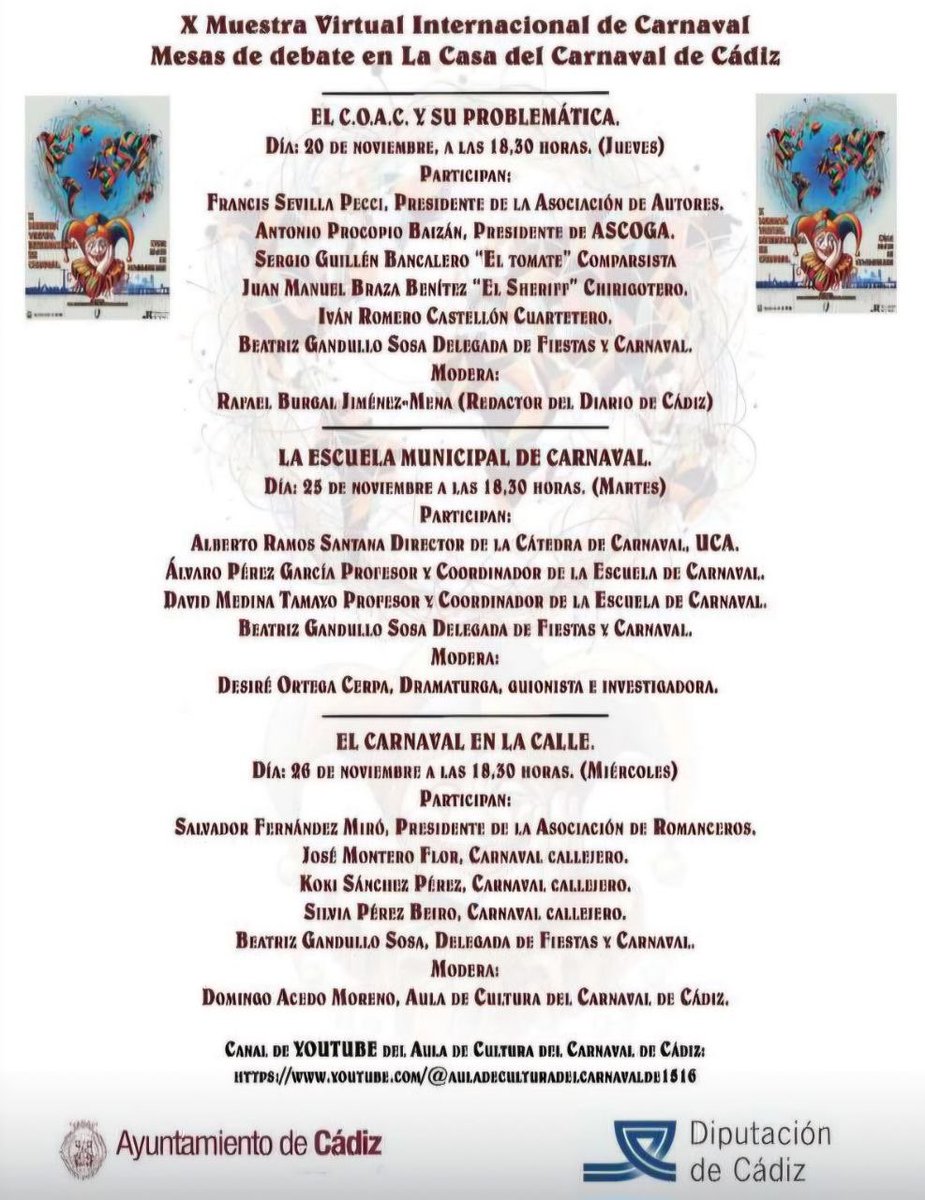 Lo del protagonismo de las mujeres si eso para el 25N o el 8M, no?
Es que ni paridad…😡
Telita lo del Ayto. y la Diputación, vergüenza ninguna!