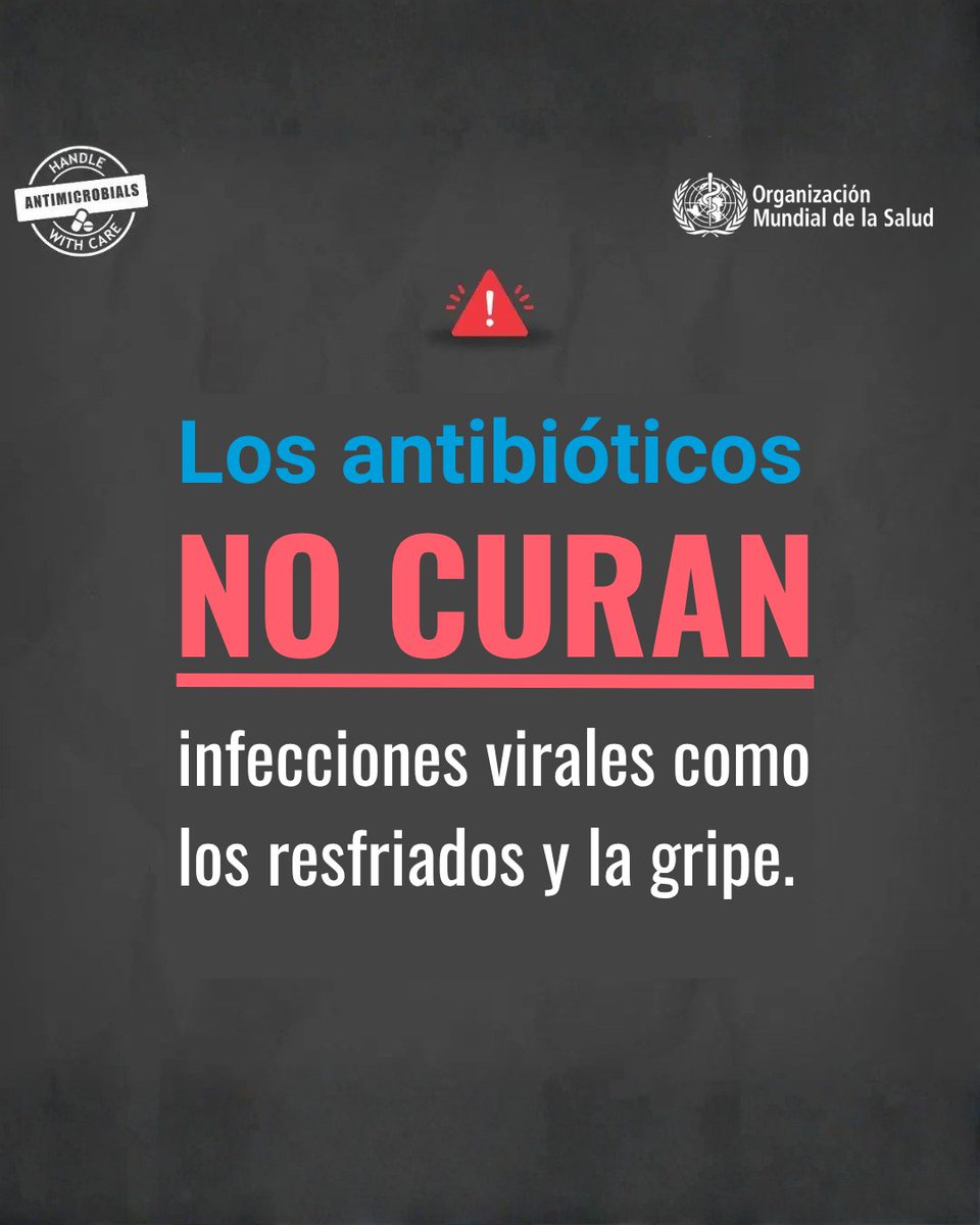 Los antibióticos están perdiendo efecto. Cuando se usan mal o sin necesidad, las infecciones comunes se vuelven más difíciles de tratar.

Antes de tomarlos, consulta con un médico.

Mira más info de <a href="/WHO/">World Health Organization (WHO)</a> durante esta Semana de Concienciación sobre la Resistencia a los