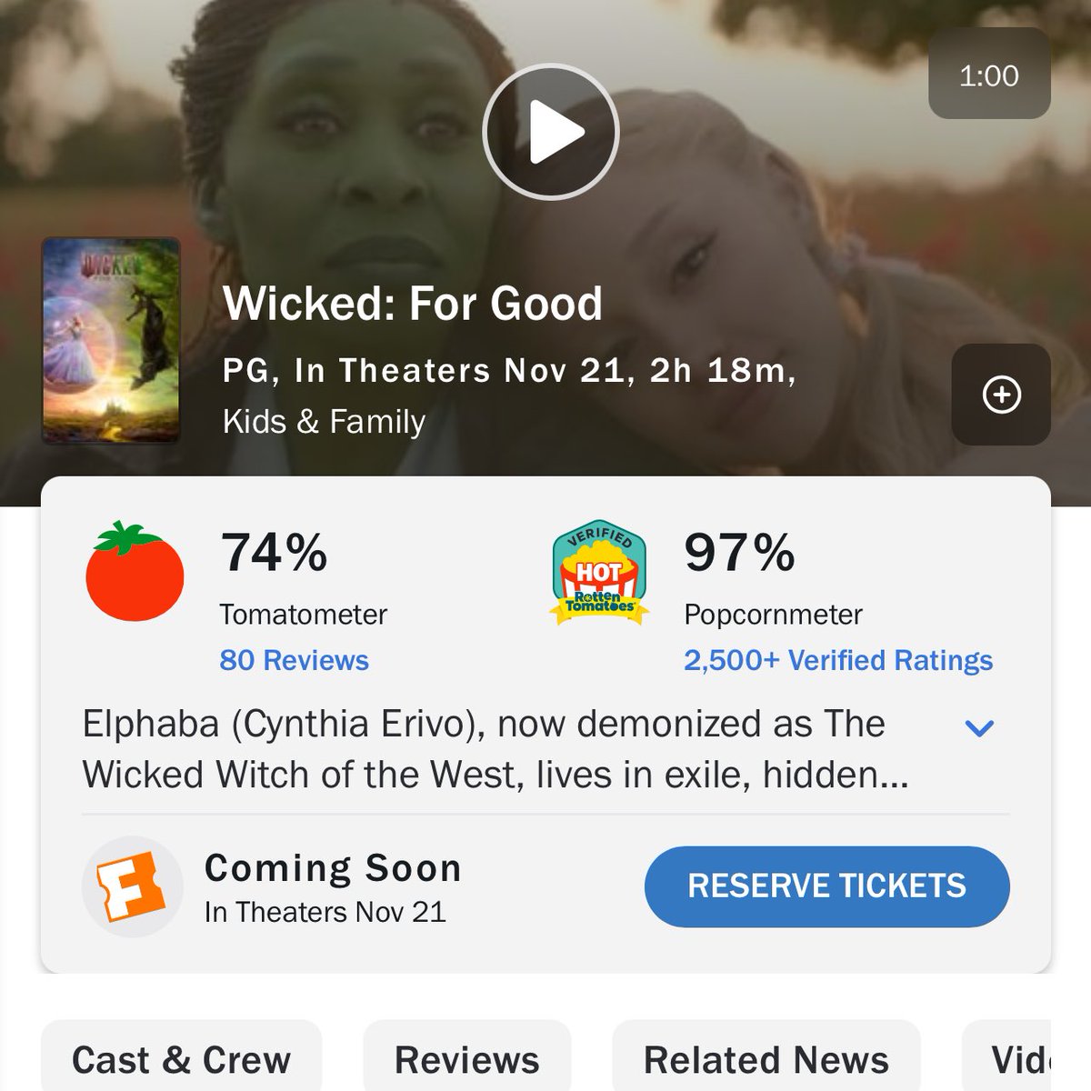 guiidb's tweet image. ATENCAO WICKED FOR GOOD ESTA VIRANDO