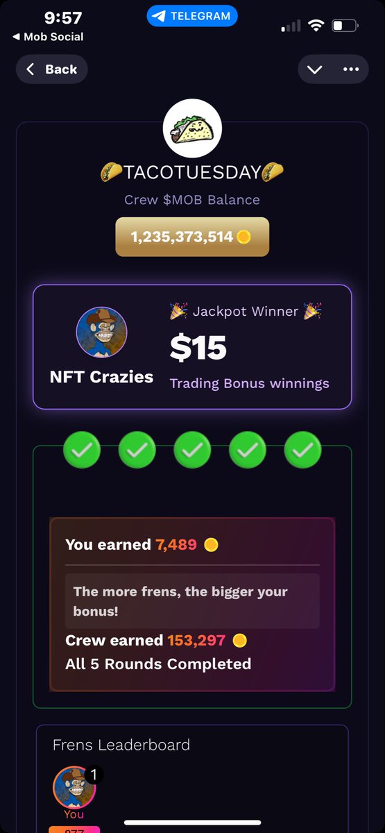NFTCrazies's tweet image. I hit one also not the BIG one but I’ll take it! Progressive Jackpot is over $6,000 now 👀 LFG