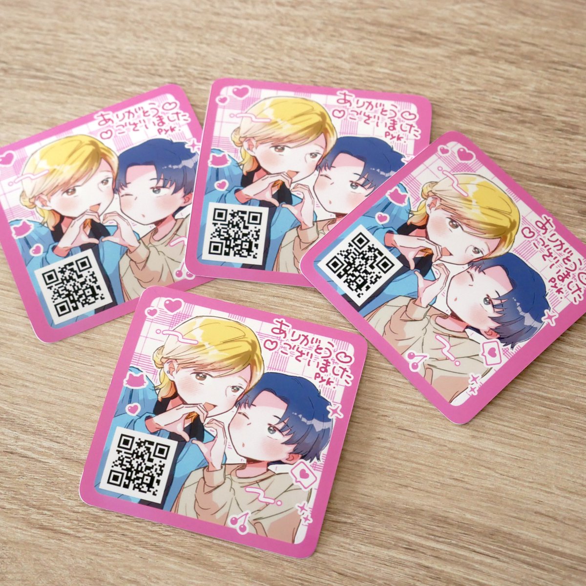 pyk_soda's tweet image. コミティアで立ち寄ってくださる方もしいたら、私が何者なのかよくわからなくて不親切かな！？と思い立ち、急遽名刺がわりの無配48シール作りました💦QRからちょっとしたプロフページに飛びます！