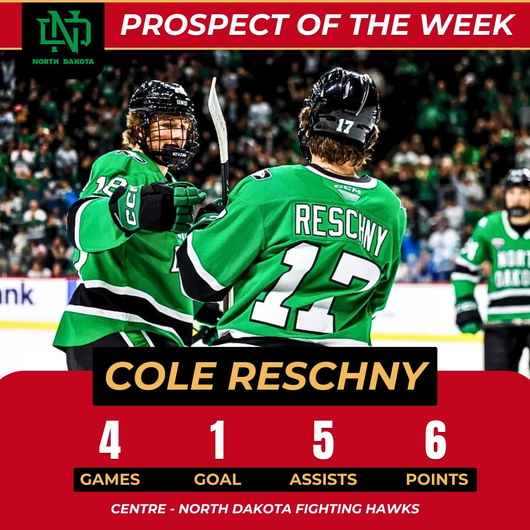 Cole Reschny is having one of the best seasons seen by a North Dakota rookie so far this year!

#Flames