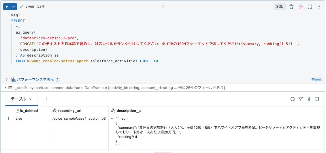 kuwa_tw's tweet image. こんな感じで AI_QUERY もいい感じにやってくれそう！
DatabricksとGemini 3 Proで可能性無限大や！（誰