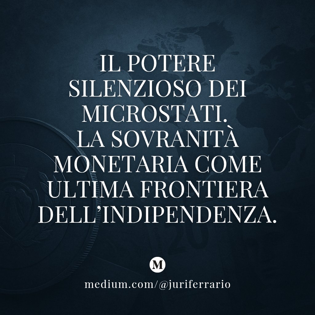 JF_Ibuild's tweet image. I microstati mostrano che la sovranità vive nella moneta. Nuovo articolo su Medium.
👉 medium.com/@juriferrario/…
#Geopolitica #Sovranità