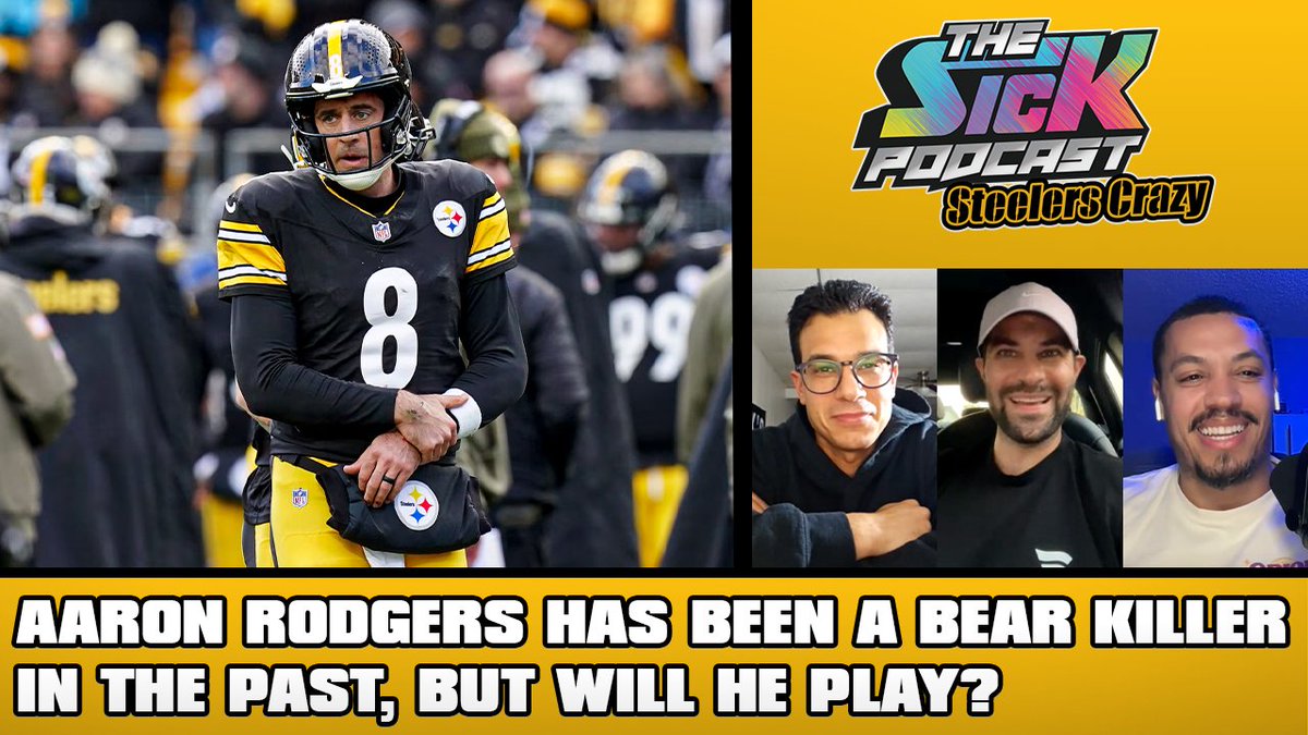 🚨New Episode🚨

<a href="/itsfickybaby/">Ficky</a> of <a href="/bfr_pod/">Bears Film Room</a> joins <a href="/JYorkFootball/">Jordan York</a> &amp; <a href="/MikedUpSports1/">Mike Nicastro</a> to discuss:

🟡#HereWeGo vs #DaBears
🟡Aaron Rodgers’ health status
🟡Keys to the game
🟡&amp; more!

Full pod👇
Watch: youtu.be/WXl0kJhhQB0
Listen: traffic.megaphone.fm/SICMED79386349…

#Steelers #thesickpodcast