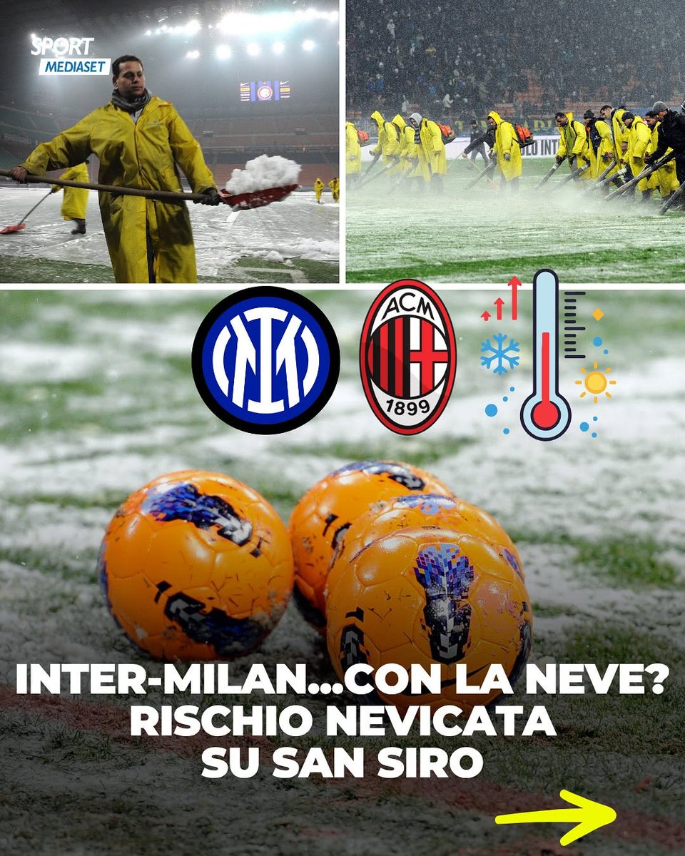 M_pipo3's tweet image. ♦️ثلج في سان سیرو؟ درجات الحرارة تنخفض وحسب الطقس في تمام الساعة السابعة مساء يوم المباراة من المتوقع تساقط عدد قليل من رقائق الثلج هل سيكون ديربي أبيض ؟