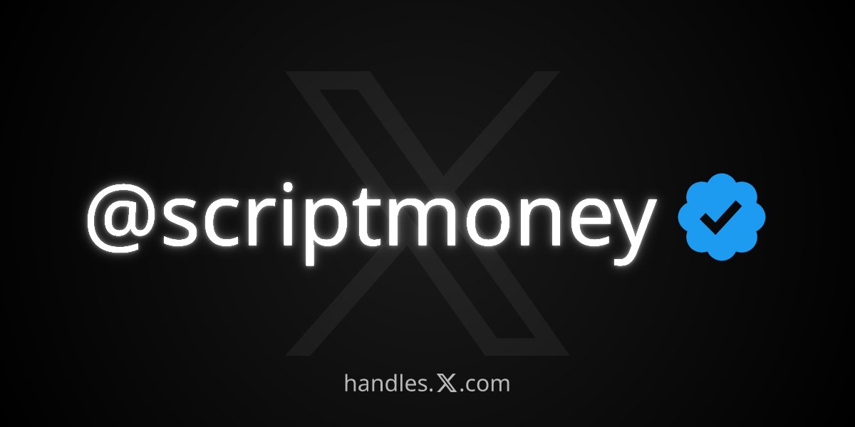 scriptmoney's tweet image. 我也拿到新的的handle了 @scriptmoney ，申请就行等着就行