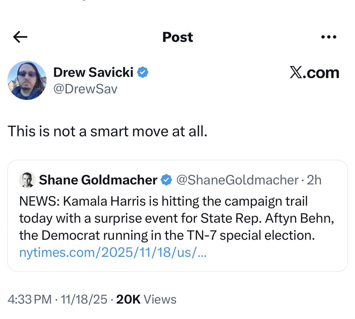 The white dudes complaining over Kamala appearing at the rally to support a Democratic candidate cracks me up. 😂

When she’s “not doing anything” they complain and when she does to fight back they still complain. 😂