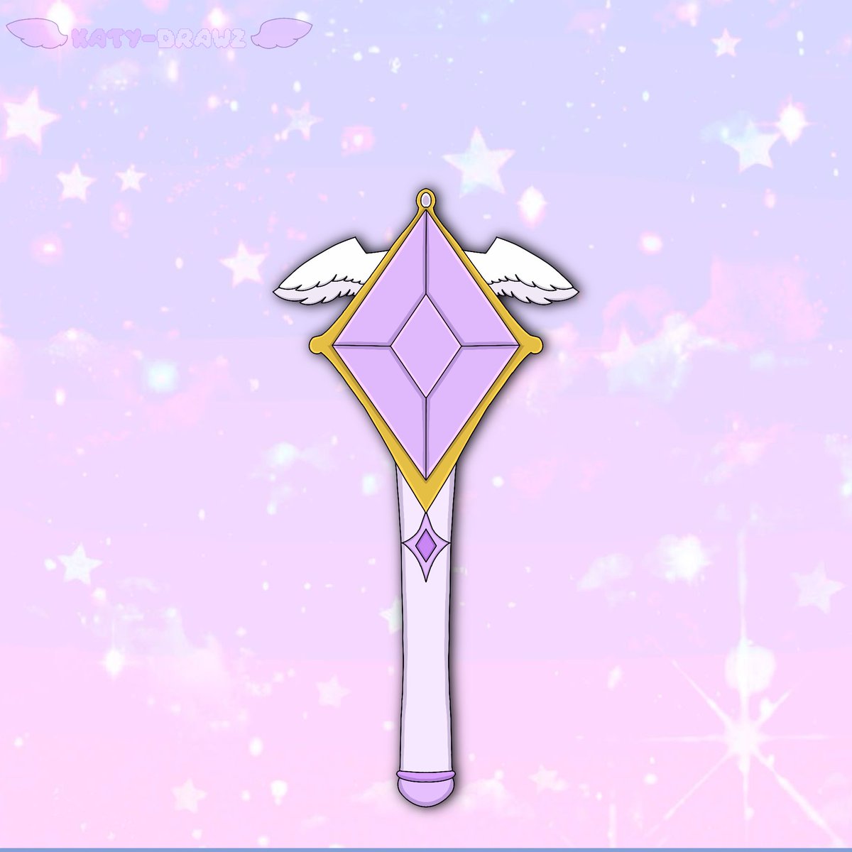 DrawzKaty's tweet image. My magical girl wand #magicalgirlart #magicalgirlitem #procreateart #digitalart #DigitalArtist