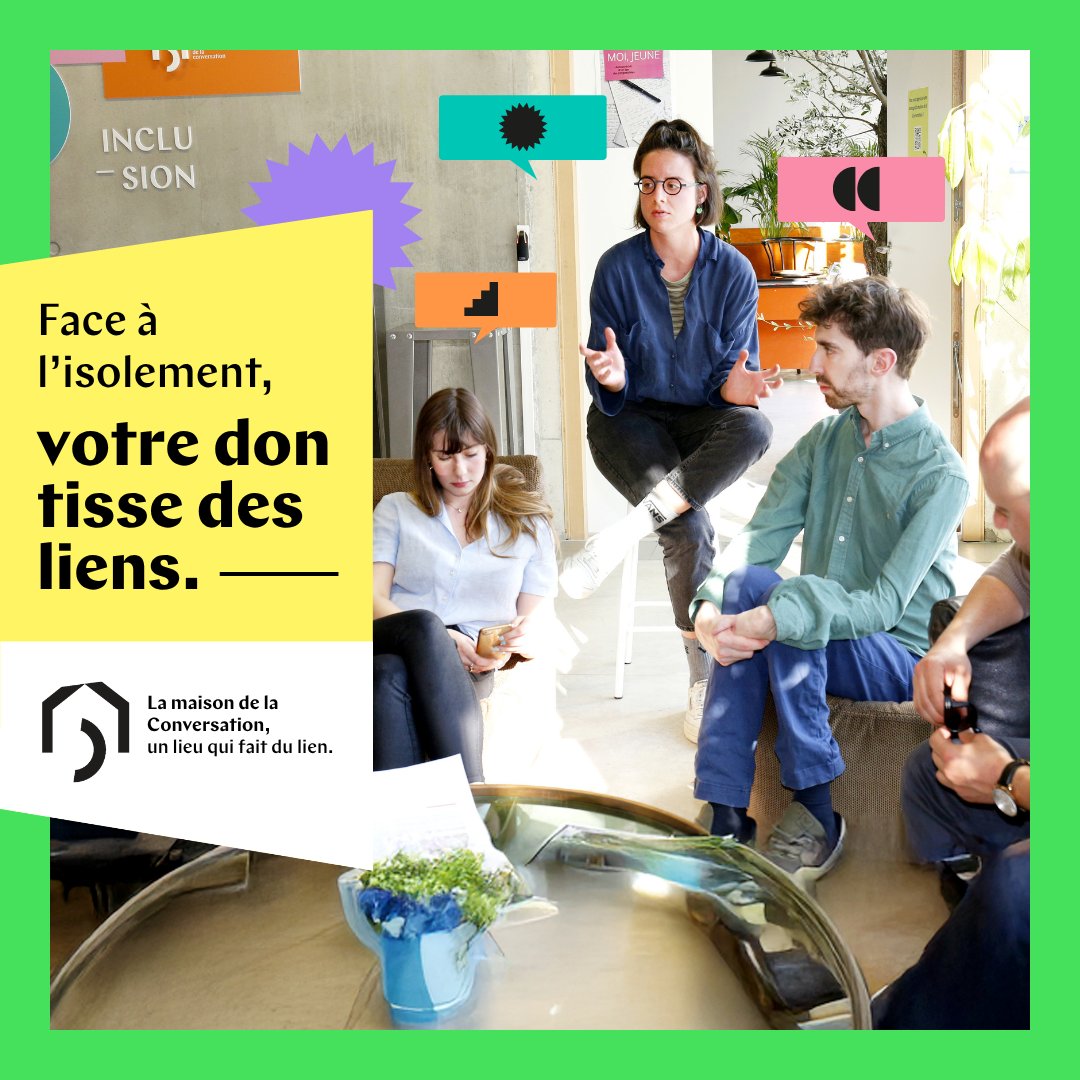 🧑‍🤝‍🧑 « Face à l’isolement, votre don tisse des liens. »

<a href="/IciConversation/">La Maison de la conversation</a> lance sa 1re collecte pour soutenir ateliers et actions contre la solitude.

👉 maisondelaconversation.org/je-donne/

Retrouvez-nous le 2/12 pour une matinée spéciale 

👉 eventbrite.fr/e/giving-tuesd…