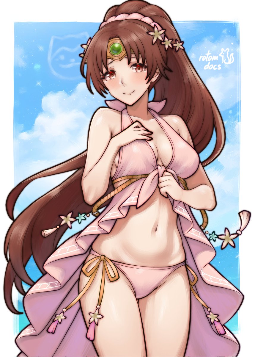RotomDocs's tweet image. kofi swimsuit request of Linde for @SaintArchanea (*´∀｀*)