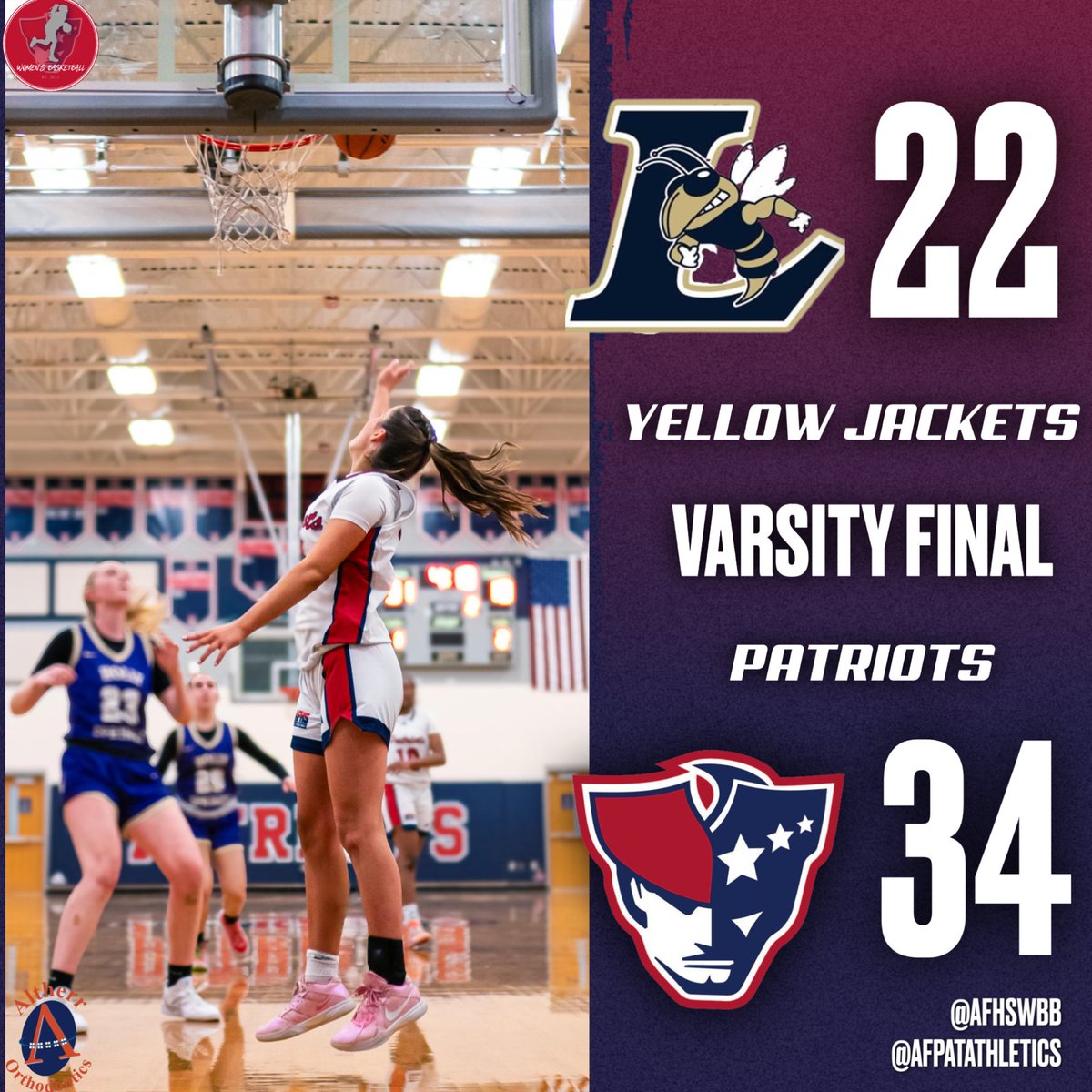 @afhswbb Final Score: Your Lady Patriots battled hard and came out on top! #PatFam #RepAFHS