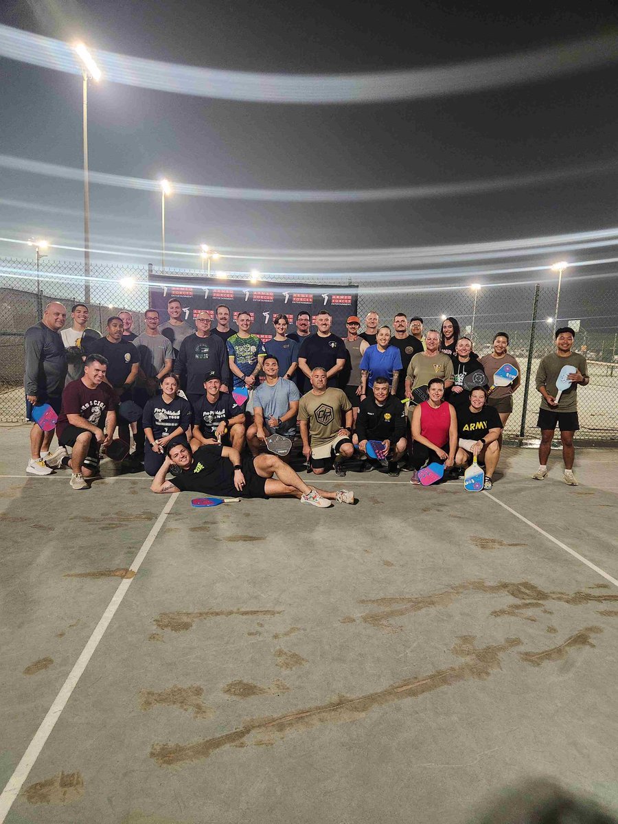 ProSportsMVP's tweet photo. Our Pro Pickleball Tour is off to a great start! Danny Jensen and Brooke Revuelta are making their way through Southeast Asia, teaching the deployed troops through clinics and skills competitions. https://t.co/EGFssfIYC1