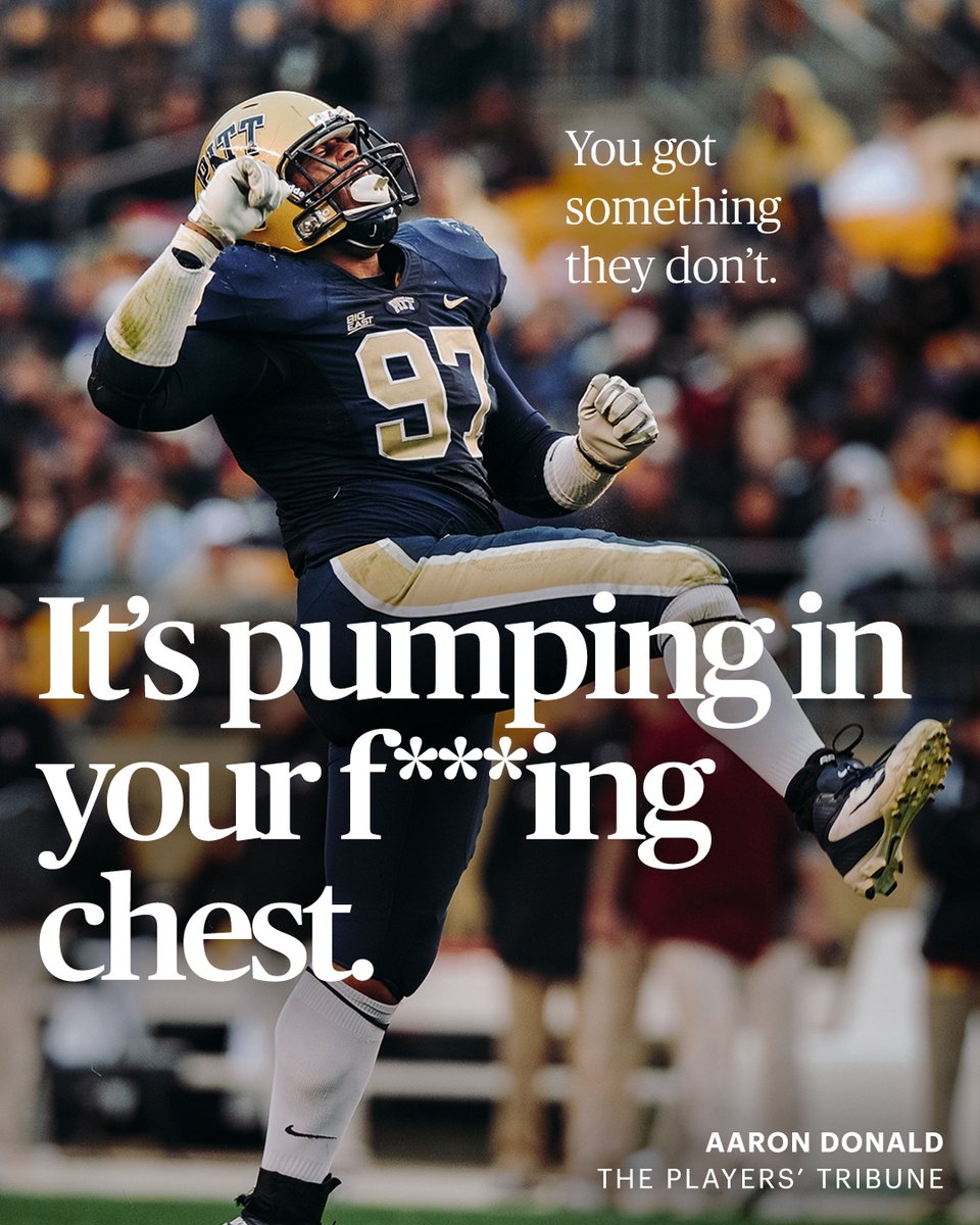 PlayersTribune's tweet image. Every day, @AaronDonald97 was dominating — practice included: “You’d pay a million dollars to have one more week at Pitt. Soak it all in while you can.

You owe Pitt and Coach Wannstedt everything, because they gave a chance to a 3-star with short arms who would never be able to…