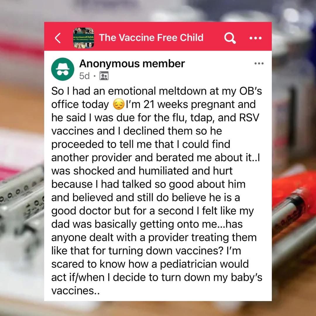 “I had my children in 2005, 2009, 2010, 2012, and 2017.

For my first two pregnancies, doctors were crystal clear: ZERO vaccines while pregnant. None. Not a single one.

By my third pregnancy in 2010, right after the H1N1 scare, the narrative flipped overnight. 

Suddenly I was