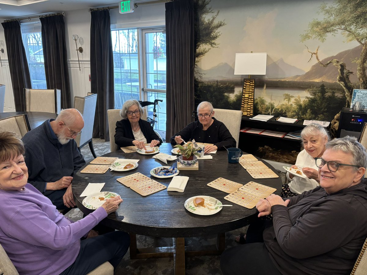 PinnacleLatham's tweet photo. 🥧🎉 Bingo and pumpkin pie made for a perfect afternoon at Pinnacle Living at Fort Ferry! Our residents had a great time together. 🍂✨ https://t.co/9k8wo0H3lI