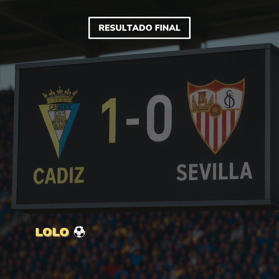 PRO CÁDIZ 1 - 0 PRO SEVILLA ✅⚽️

Resultado de anoche en <a href="/EVFOfficial_/">Elite Virtual Football</a> ante un rival complicado como es el Sevilla, 3 puntos de oro para seguir en la lucha!💛

‘55 Lolo ⚽️

#VAMOSCADIZ 💛