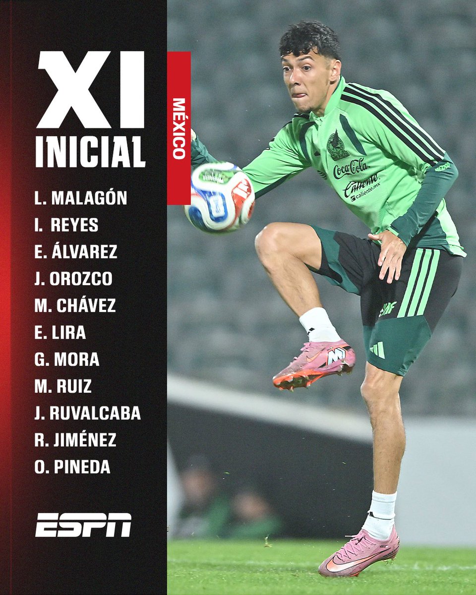 ESPNmx's tweet image. 🇲🇽 ¡LISTO EL EQUIPO TITULAR DE MÉXICO!

🙌 Destaca la titularidad de Gilberto Mora y Jorge Ruvalcaba.

👀 Malagón a la portería.

¿Qué opinan?