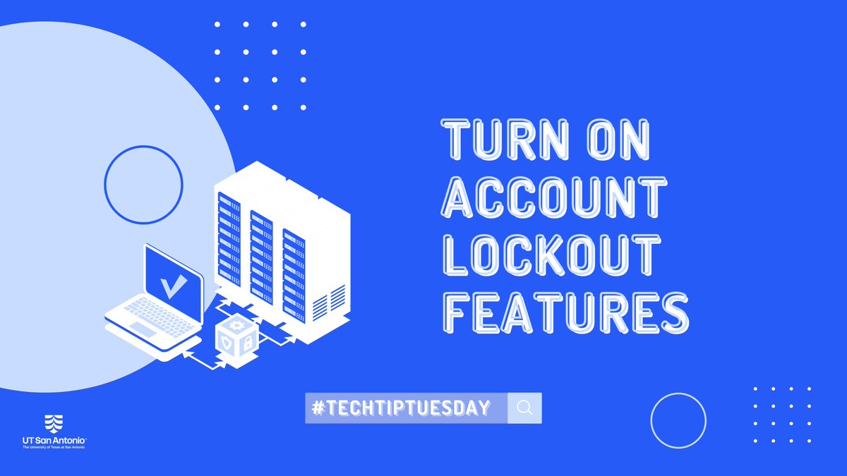 UTS_UTSA's tweet image. Hey &apos;Runners! Protect your digital identity—turn on account lockout! This simple step blocks password-guessing attacks, stops intruders, and keeps your info secure. #TechTipTuesday #TechSolutions #TechCafé