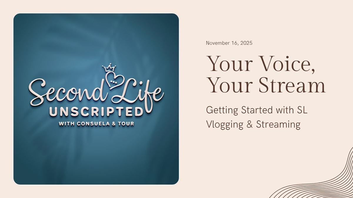 SecondLife's tweet image. Explore streaming and vlogging tips with Consuela Blanche from the Second Life Blogger Network, where she and Tour share practical advice on gear, storytelling, community building, and finding your style as a vlogger. Catch their full workshop and get inspired to start your own…