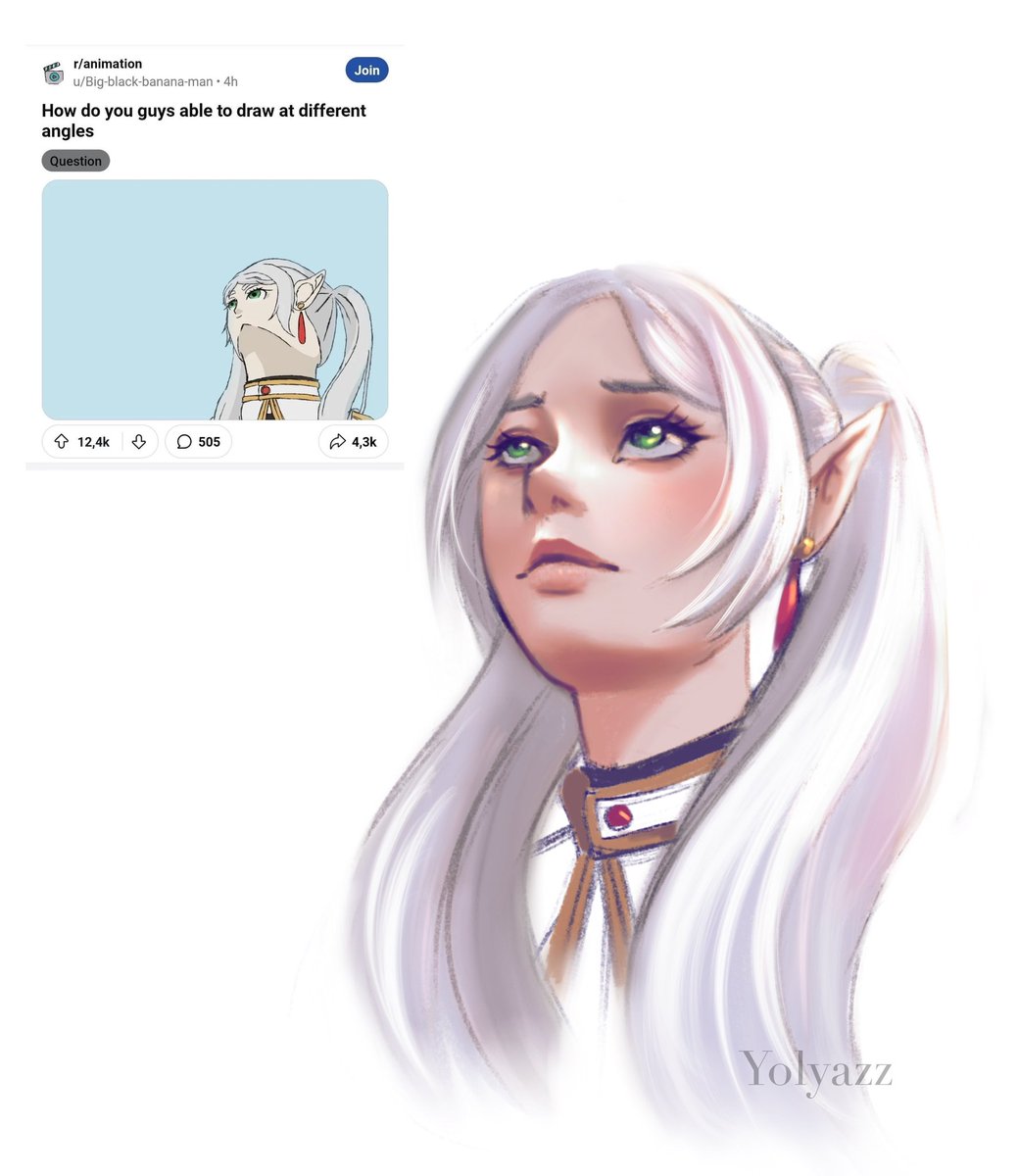 yolyazz's tweet image. My take on the Frieren angle challenge 🫶🤍

#Frieren #AngleChallenge