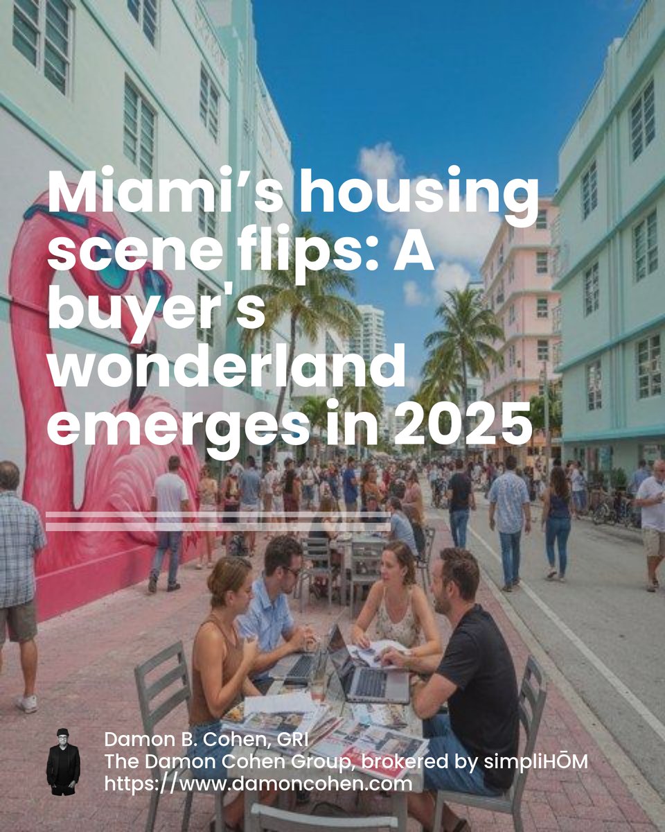 damoncohen's tweet image. Miami's now a buyer's paradise! With more homes, longer listings, and prices down 4%, it's prime time to snag your dream house from Coral Gables to Wynwood. Ready to dive in? Tag a friend who’s been waiting! 🏡 #MiamiLiving #BuyerPerks #MiamiRealEstate