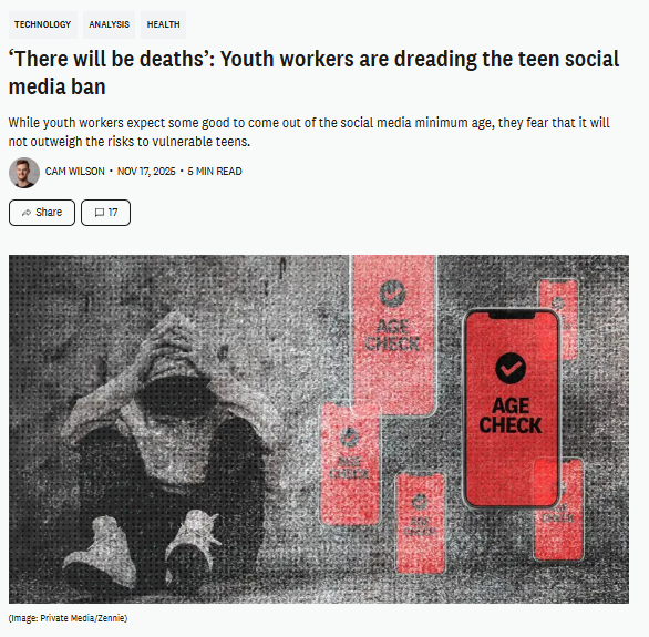 The ban is bad policy and it's clear not enough has been done to prepare young people and their families about what is about to happen. Where are the education packages and support that were promised? Just telling kids to log off and go touch grass is not going to cut it!