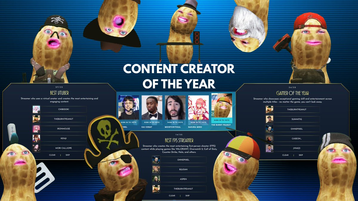 theburntpeanut's tweet image. Bungulators I cannot tell you how honored I am to be nominated for these awards

I could not have imagined when I started streaming a few years ago that something like this would ever happen

I still don&apos;t know what i&apos;m doing out here, I just hit the go live button and hang out…